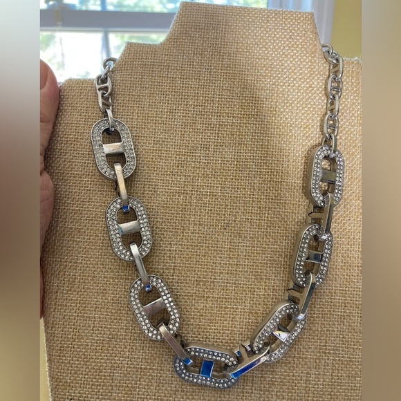 Ann Taylor Jewelry - Ann Taylor Large Mariner Link w/‎ Crystals Necklace